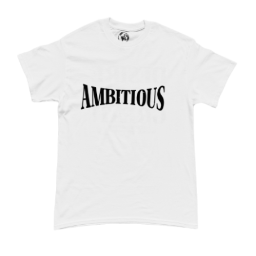 CALL ME AMBITIOUS TEE "DISTRESSED WHITE"